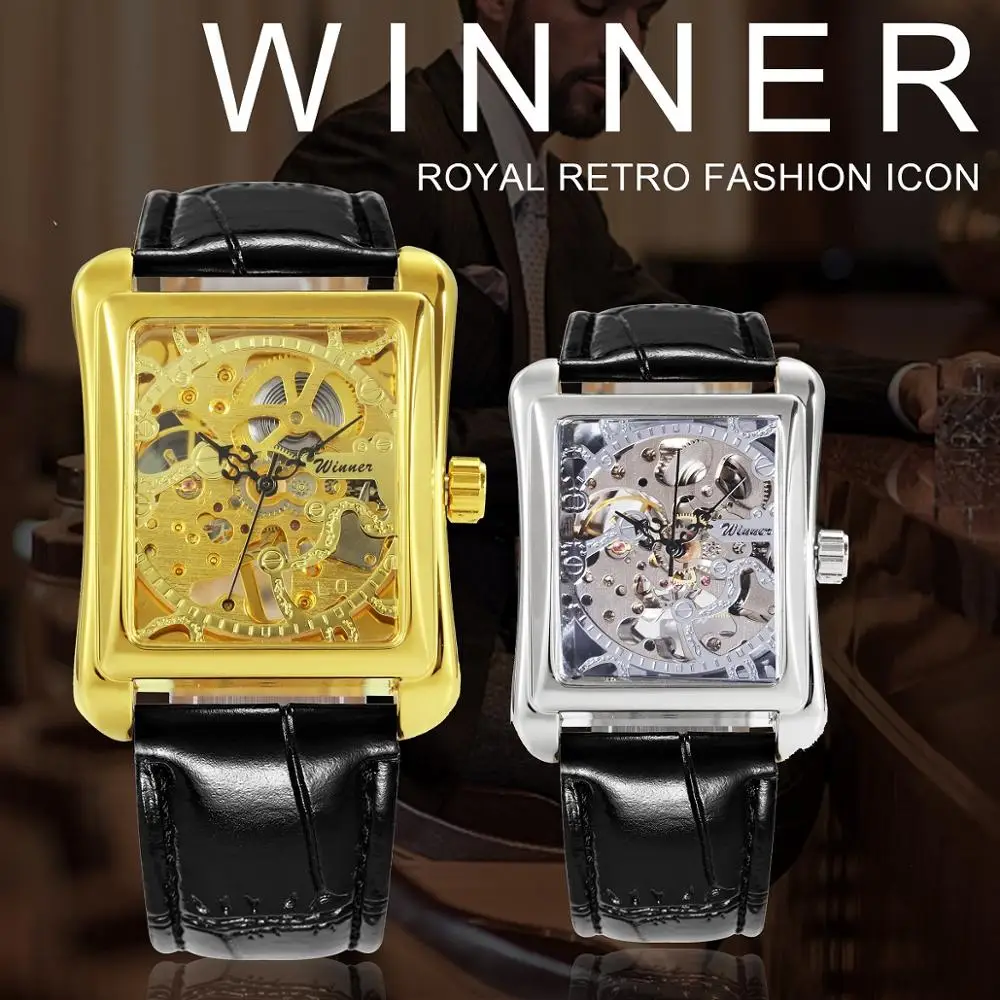 Часы наручные WINNER Мужские механические спортивные брендовые Роскошные модные с