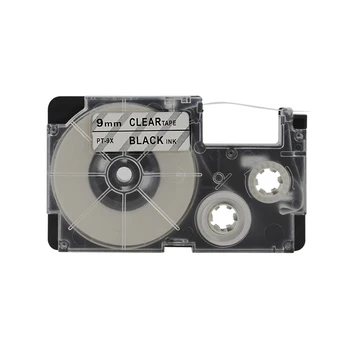 

Free shipping 5PK compatible Casio XR-9X~3/8 In. Black on Clear Casio label tape cassette for KL-60