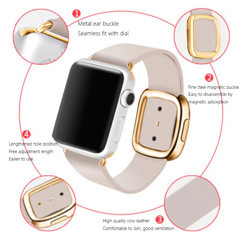 Современный Кожаный ремешок для Apple Watch 5 ремешок с пряжкой 44 мм 40 мм для смарт аксессуары для iwatch серии 4 3 2 38 мм 42 мм
