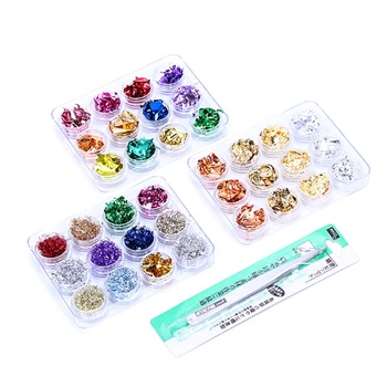 

Large Pack Foil Decorative Paper Glitter Metallic Foil Flakes Sequins Resin Mold Fillings Materials Resin Jewelry Making