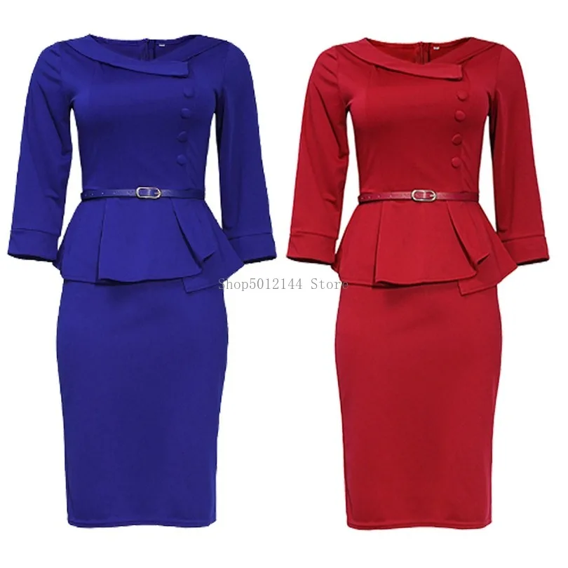 Африканское красное платье для женщин 2020 Vetement Femme Classic Blue Afarica одежда офиса