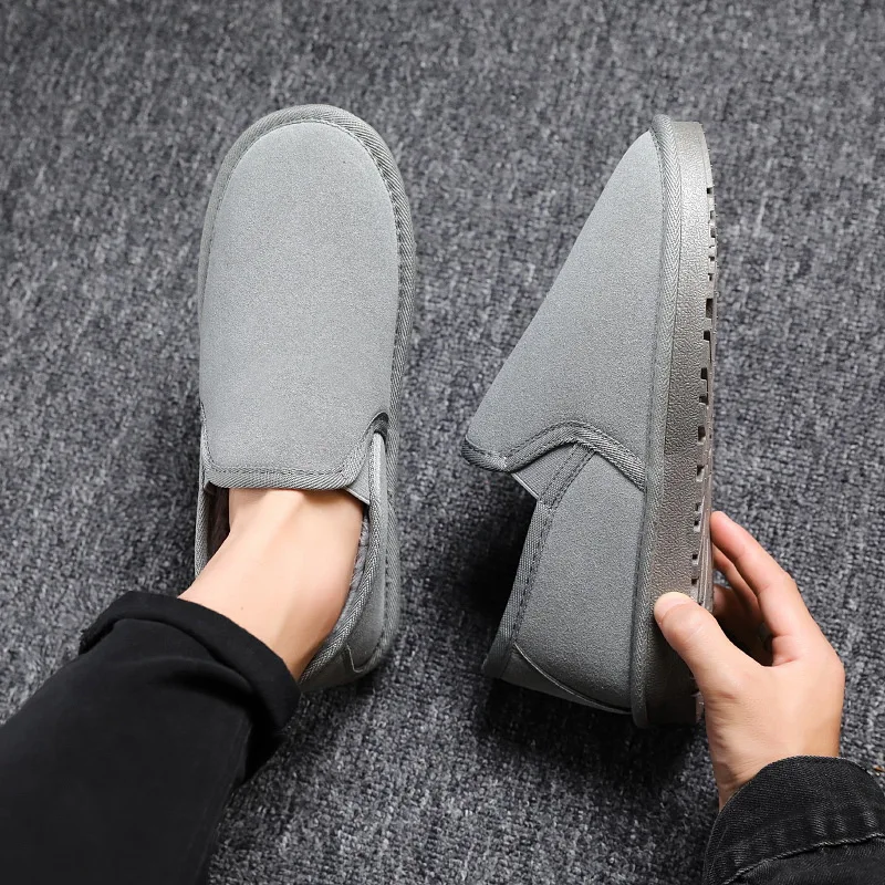 

2019 Winter Snow Boots Men Low Top plus Velvet MEN'S SHOES Ankle Boots Waterproof Anti-slip mian bao xie Fashion Thick Warm