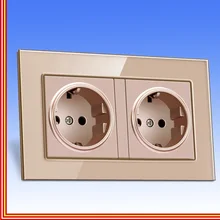 ЕС двухсторонняя розетка метод экспорта стандартный европейский закаленное стеклянный разъем французский круглый 2 отверстия гнездо с цилиндром 16А