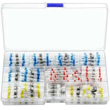 

150/50PCS Seal Heat Shrink Soldering Selvee Butt Terminals Waterproof Insulated Electrical Cable Wire Connectors 10-24AWG