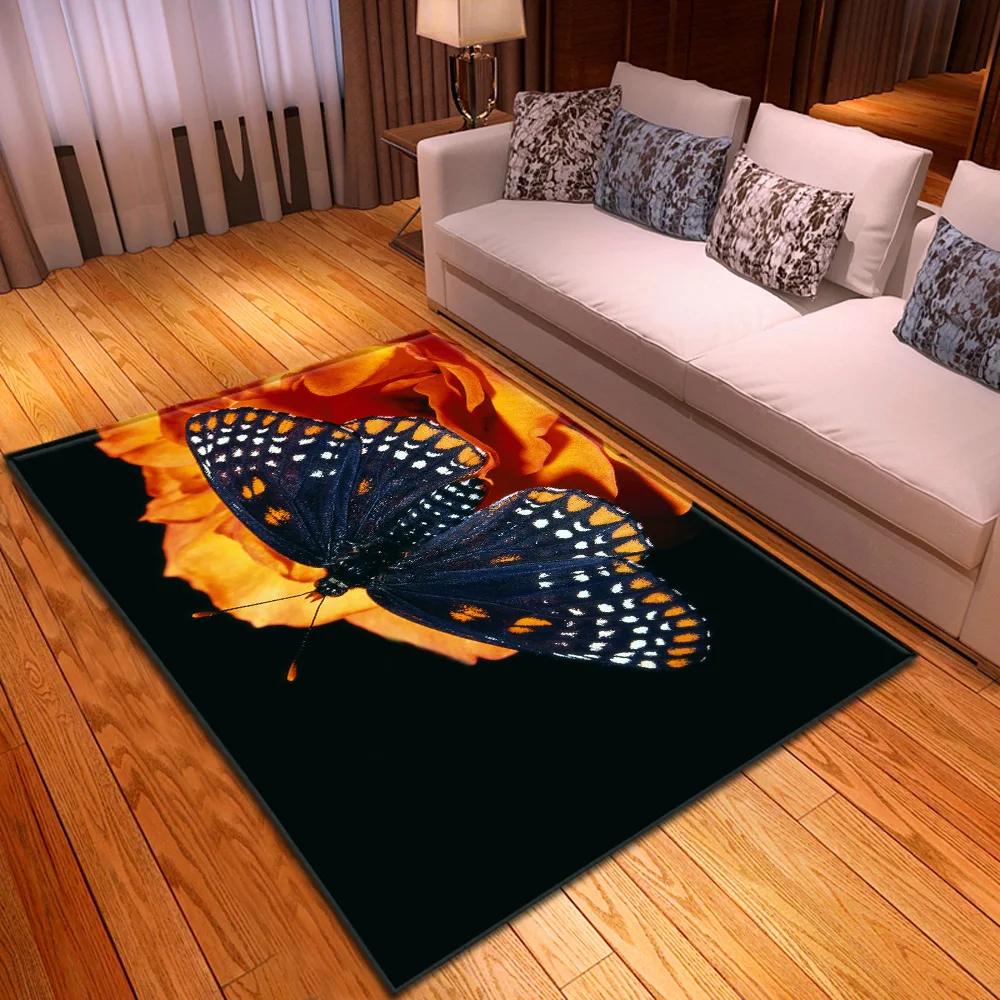 3D принт бабочки, большой размер, ковры для гостиной, спальни, Декор, ковер, мультфильм, детская игровая площадка, ковры, подарки для девочек, коврики