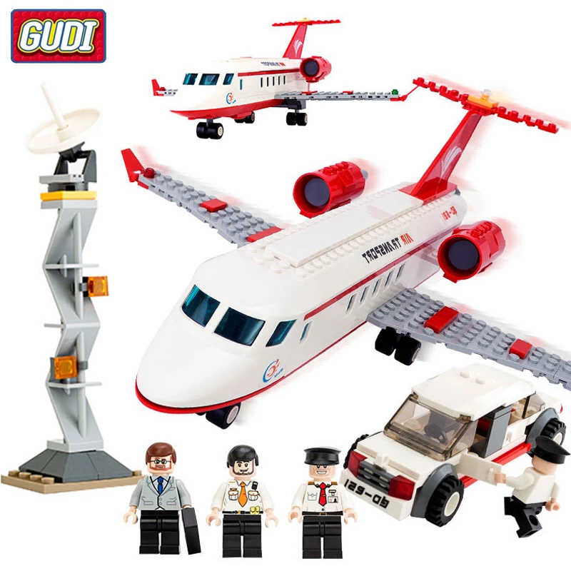 

334Pcs City Airplane Air Bus Building Blocks Sets Plane Car Bricks Figures DIY Aviation Technic Legoingly Toys for Children