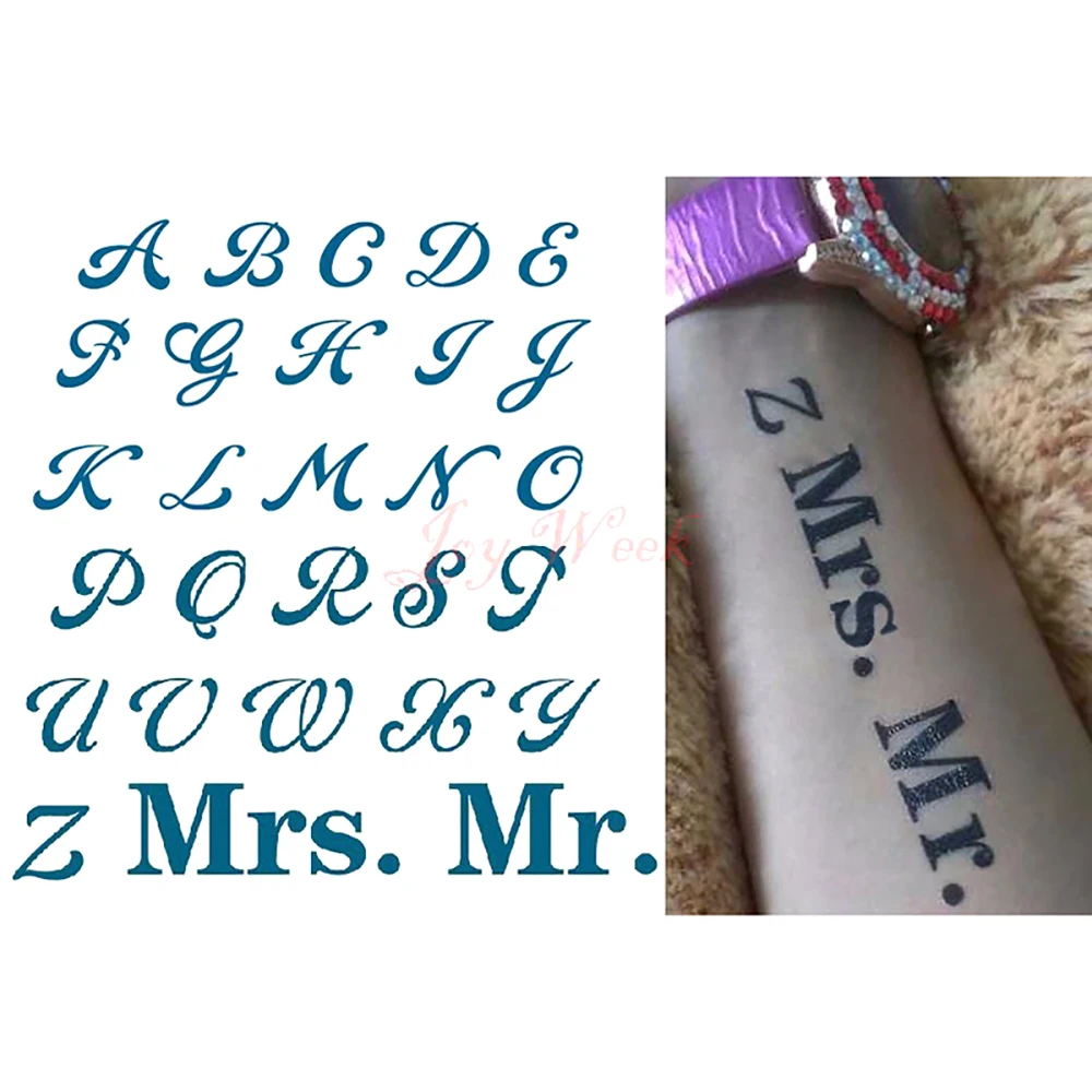 Водостойкая временная татуировка наклейка английские слова буквы Алфавит мистер Татто наклейка s флэш-тату поддельные татуировки для девушек мужчин 4