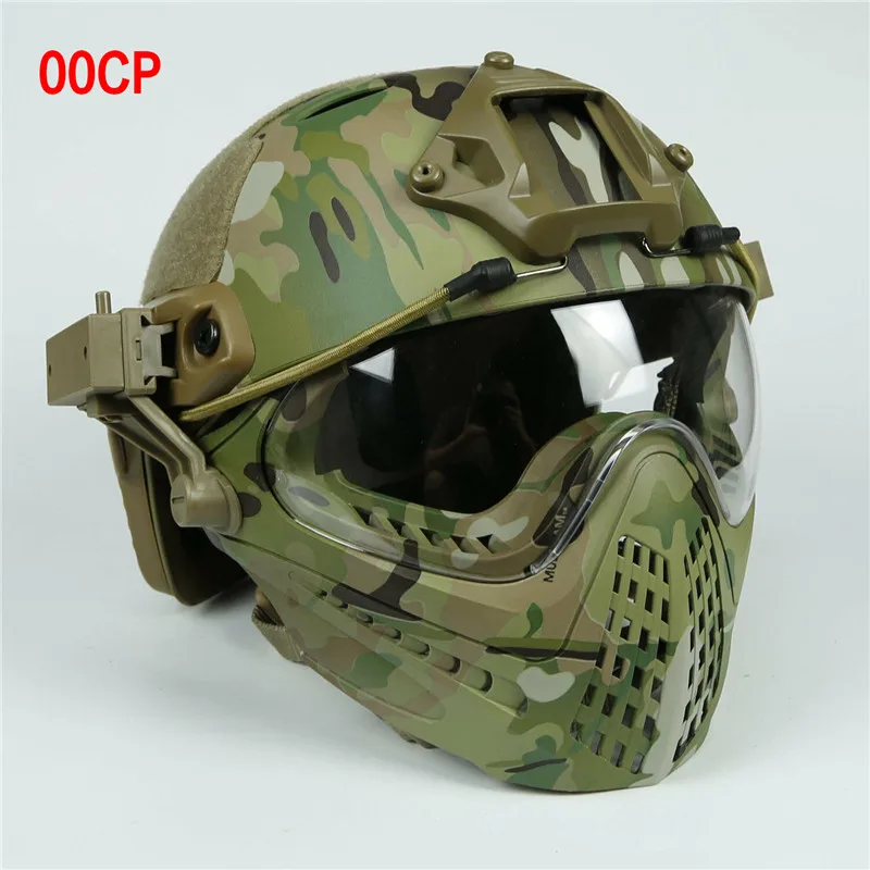 Открытый тактический шлем маска страйкбол Пейнтбол шлем для CS Военный Тактический Защитный Шлем Страйкбол Полная защита лица