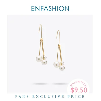 

Enfashion Imitation Pearls Dangle Earrings Gold color Earings Drop Earrings For Women Long Earring Jewelry oorbellen ohrringe