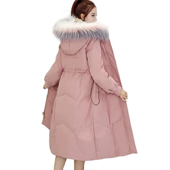 

Winter Casual Down Jacket Women Parka Korean Long Cotton coat Hooded Thick Warm Cotton padded jacket Slim Ladies Overcoat Tide