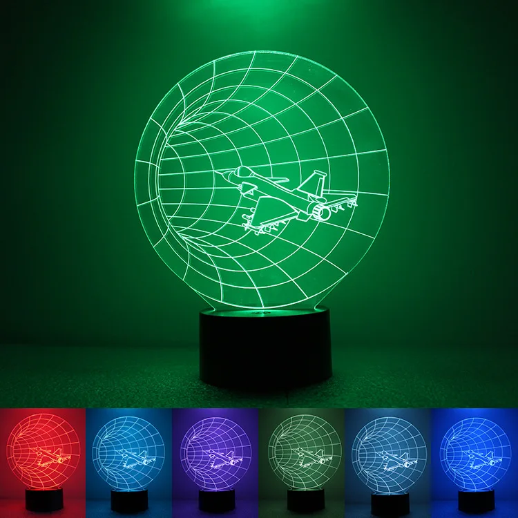 

Foreign Trade New Style Airplane Touch 3D Night Lamp Acrylic Lampshade USB Power Supply LED Energy-saving Light Logo Customizabl