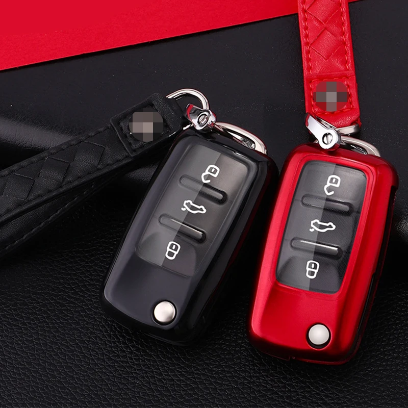 Pc+ tpu чехол для автомобильного ключа, брелок для ключей для Volkswagen Skoda Tiguan Passat Jetta Golf 4 5 6 Bora MK5 MK6 T5 POLO Passat B5
