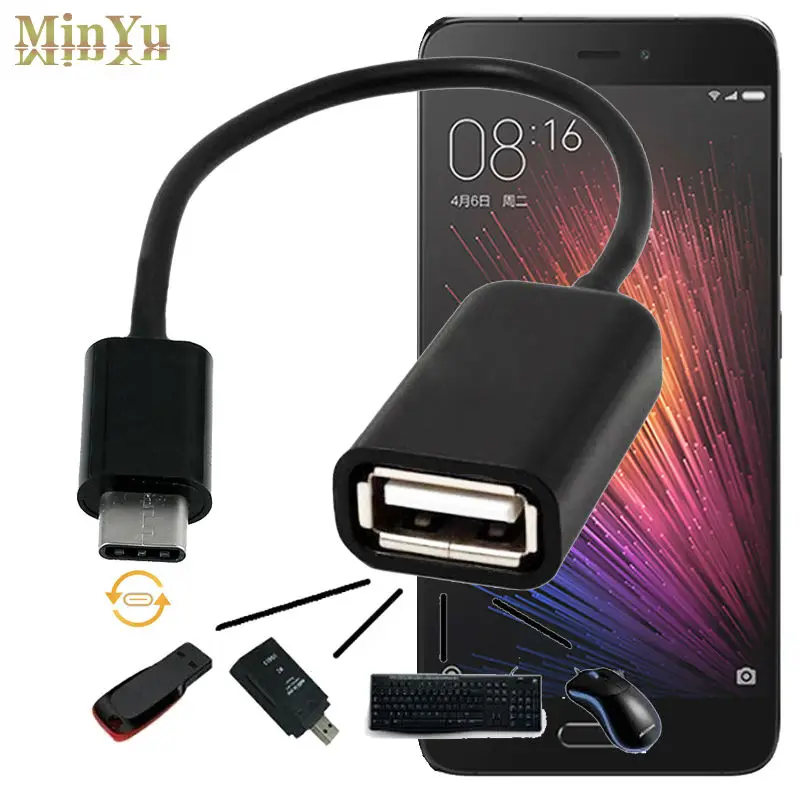 

USB-C 3.1 Type C to USB 2.0 Cable Adapter OTG Data Sync Charging Connector for Xiaomi Mi A3 6X 5X A1 5C 5S Plus Mi Mix 3 2 Pad2