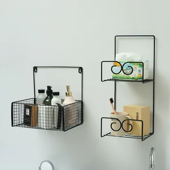 

Toilet Shelf Bathroom Hanging Basket Dormitory Artifact Kitchen Shelves Toilet Storage Rack Wall qiang bi gua Free Punch