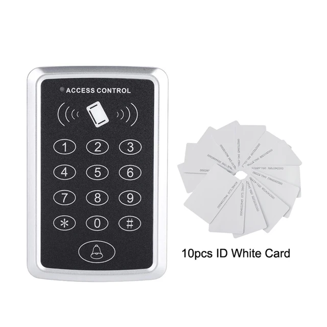 125KHz RFID Access Control Keypad EM Card Reader Door Access Control System Door Lock Opener Keyboard System AC and 10 cards