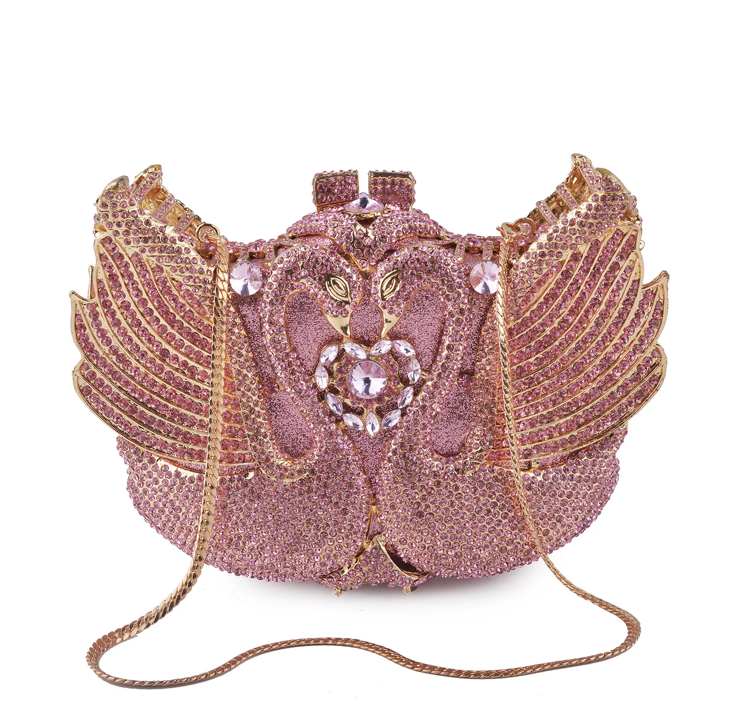 

Ladies Personality Swan Diamond Late Dress Handbag Grab Luxury Diamond Chain Dinner Handbag