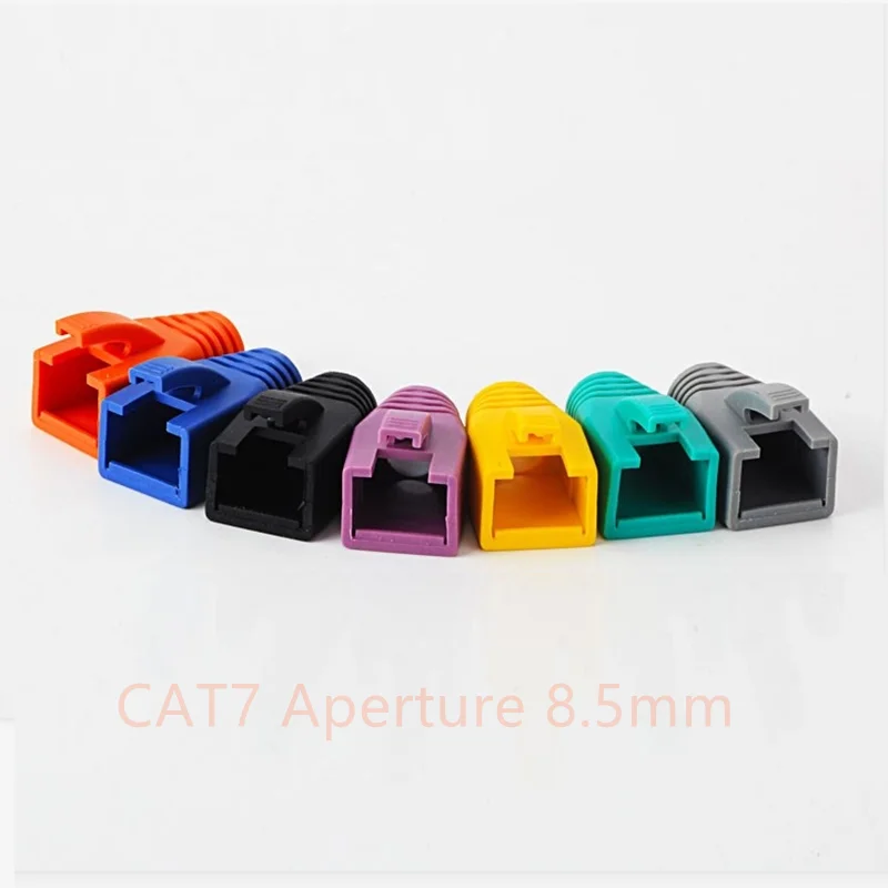 RJ45 Cat7 캡 Cat6a 네트워크 이더넷 케이블 커넥터, Cat 7 플러그 보호용 다색 부츠 시스 컬러 부시 OD 8.5mm