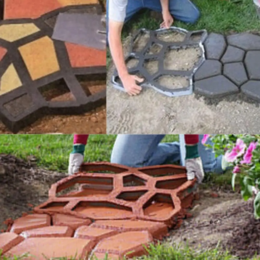 Сад DIY Пластиковый путь производитель тротуара модель бетон шаговый камень цемент плесень кирпич Лучшая цена