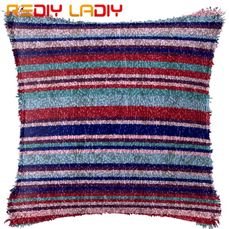 Latch Hook Kits Make Your Own Cushion Blue Cross Pre-Printed Canvas Crochet Pillow Case Latch Hook Cushion Cover Hobby& Crafts - Цвет: BZ769