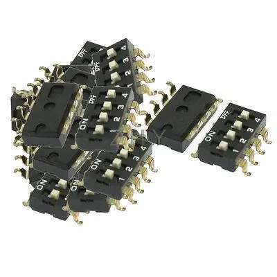 

40 Pcs 2.54mm Pitch 4 Positions Slide Type DIP Switch