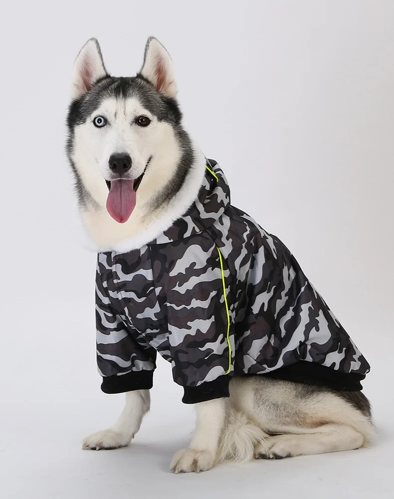 Dog, Camuflagem Color Winter Coat, Pet Dog Clothes, Quente, Grande, Novo
