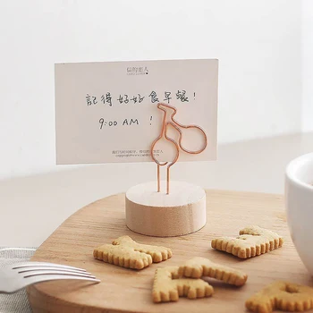 

Brand New Postcard Folder Picture Frame Desktop Name Holder Photo Clip Round Shape Base Wedding Office School Memo Clips