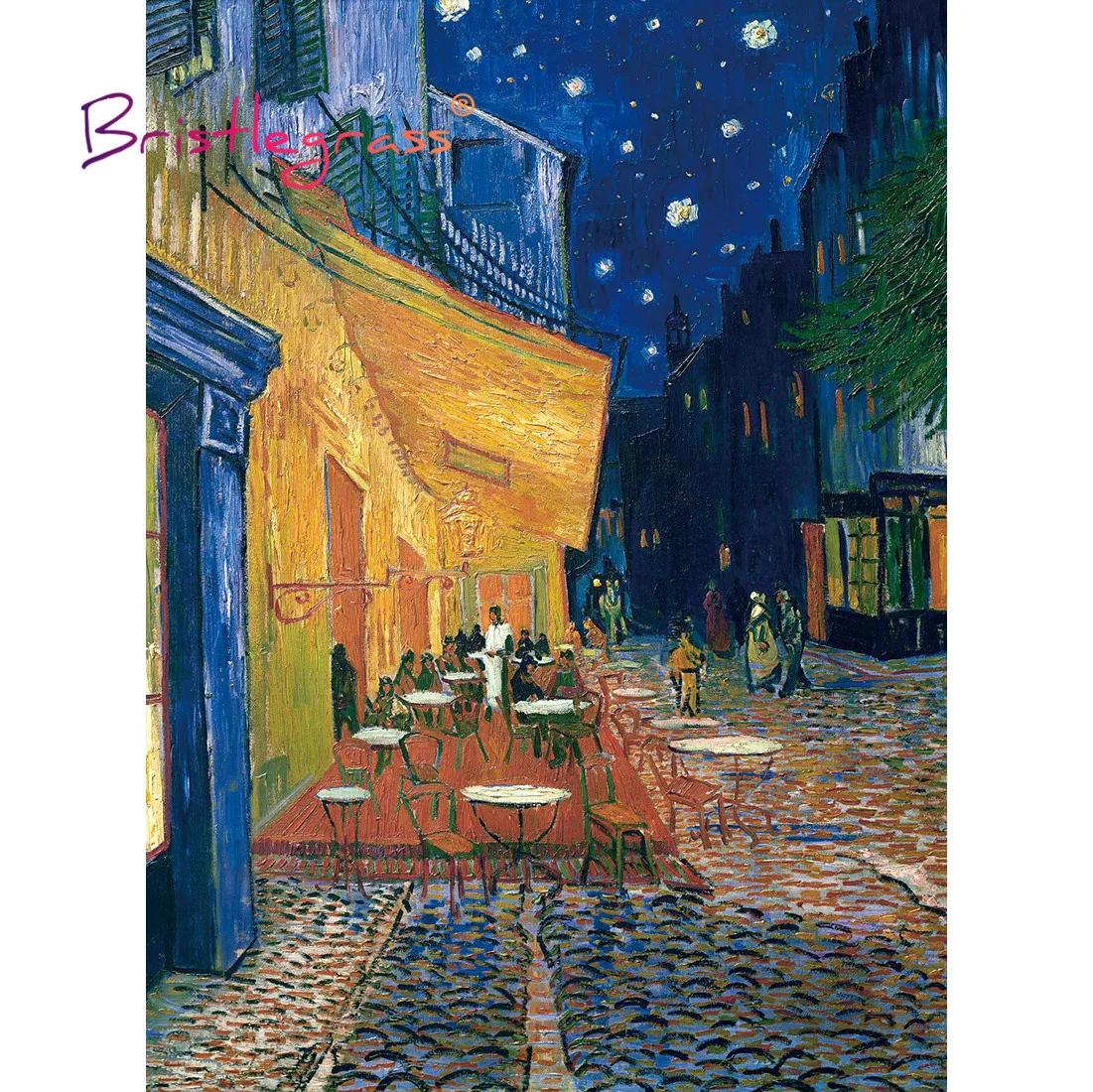 BRISTLEGRASS Wooden Jigsaw Puzzles 500 1000 Piece Cafe Terrace in Arles at Night Vincent van Gogh Educational Toy Painting Decor