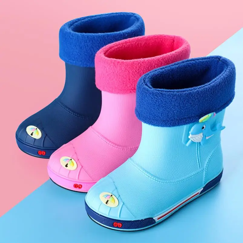 

Rainboots for Baby Boots Waterproof Rain Boots for Children PVC Rubber Colorful Cute Cartoon Kids Shoes Breathable Water Shoes
