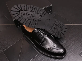 

Luxury Business Leather Shoes Men Breathable Formal Dress Shoes Male Office Wedding Flats Footwear British style wild Mocassin