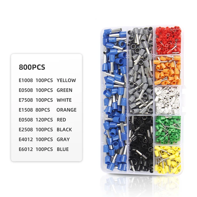 Assortment Ferrule Wire Copper Crimp Connector, Wire Terminal Kit