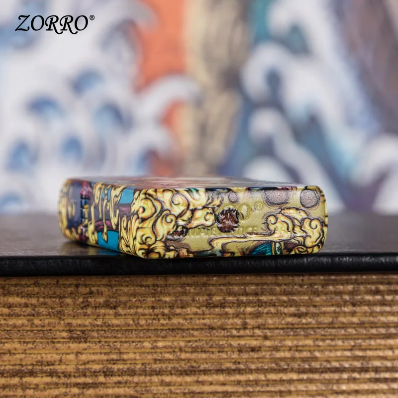 Zorro kerosene lighter, national tide goldfish, personal creativity, boyfriend, pure copper, wind proof,