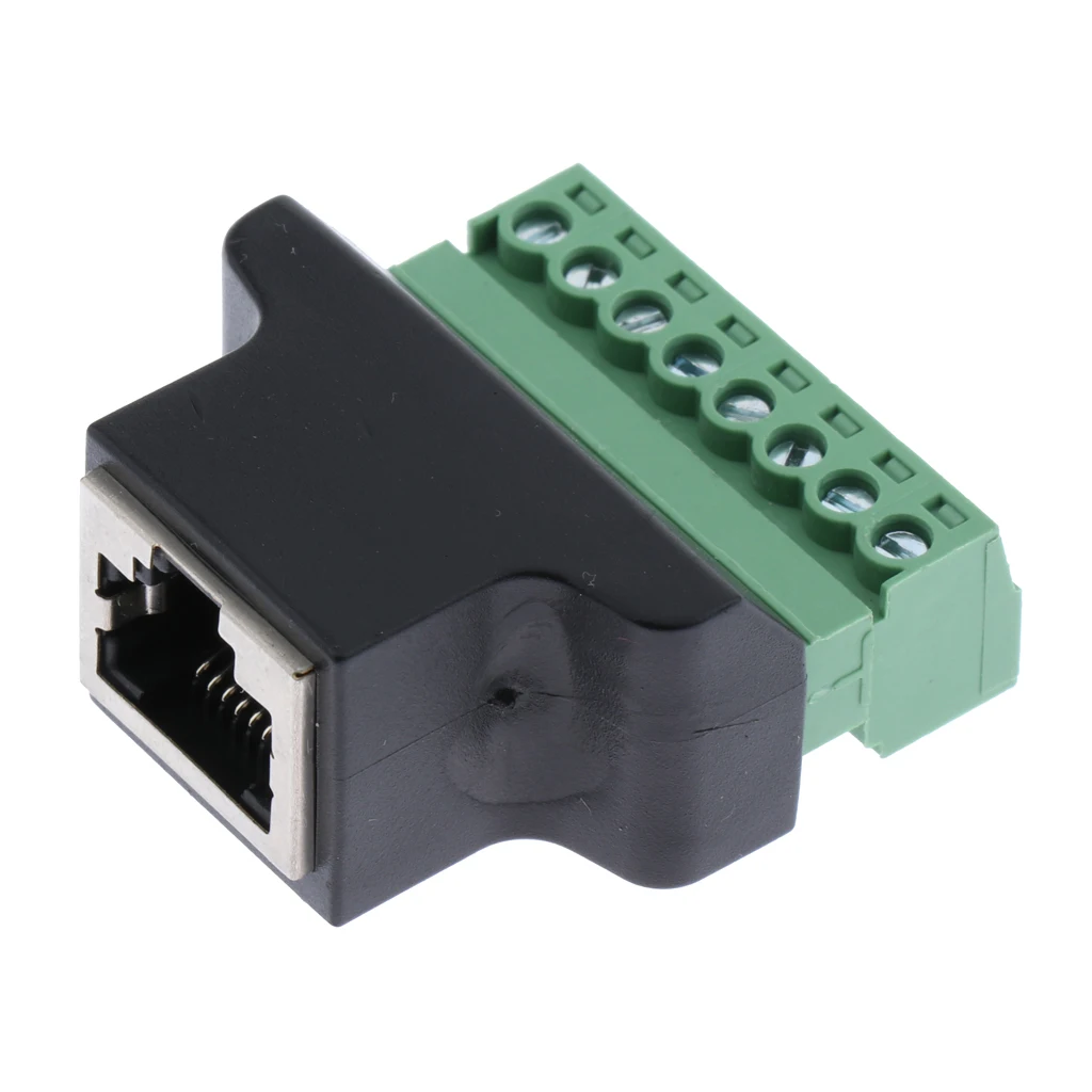 Ethernet RJ45 Female Jack to 8 Pin Screw Terminal Connector Adapter Converter for CCTV Digital DVR
