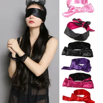 

Sexy Lace Eye Mask Blindfold Handcuff Restraint Flogger Whip Costume Ecstasy Silk Satin Tie Eye Shade Cover Band Blinder Ribbon