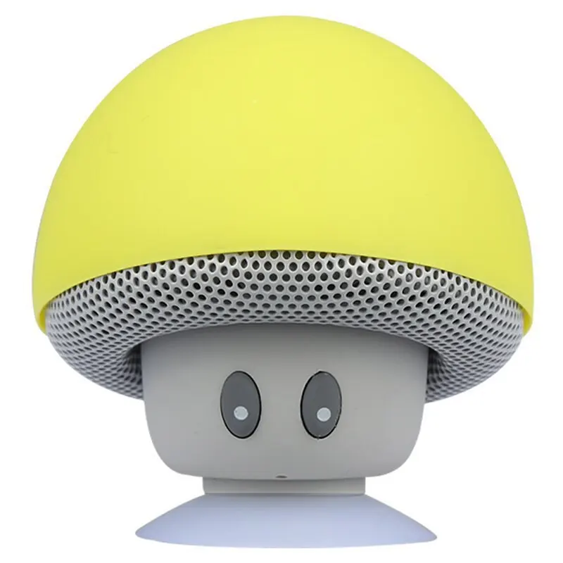 Wireless Bluetooth Speaker Small Mushroom Cartoon Creative Mini Portable Phone Holder Subwoofer Outdoor Speaker - Цвет: Yellow