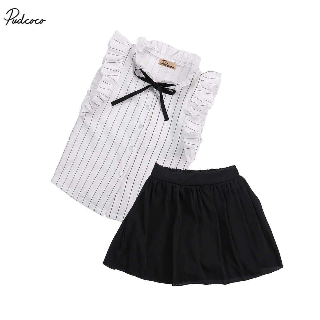 Новинка 2017 года Летние праздничные Топы в полоску без рукавов с оборками для