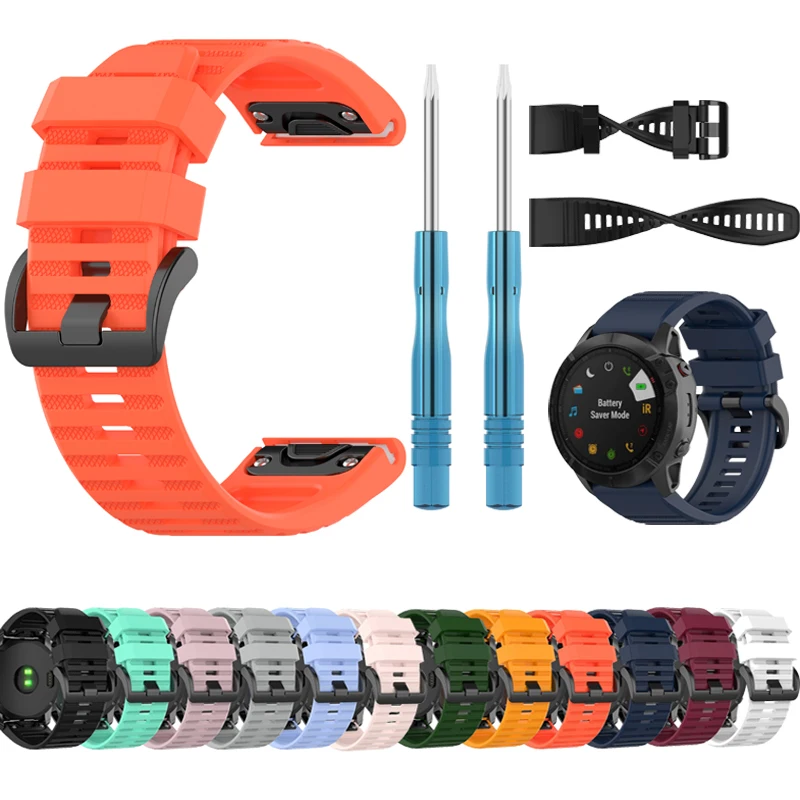 

Ремешок для часов Garmin Fenix 6X/6XPro 5X/5X plus, силиконовый, 26 мм