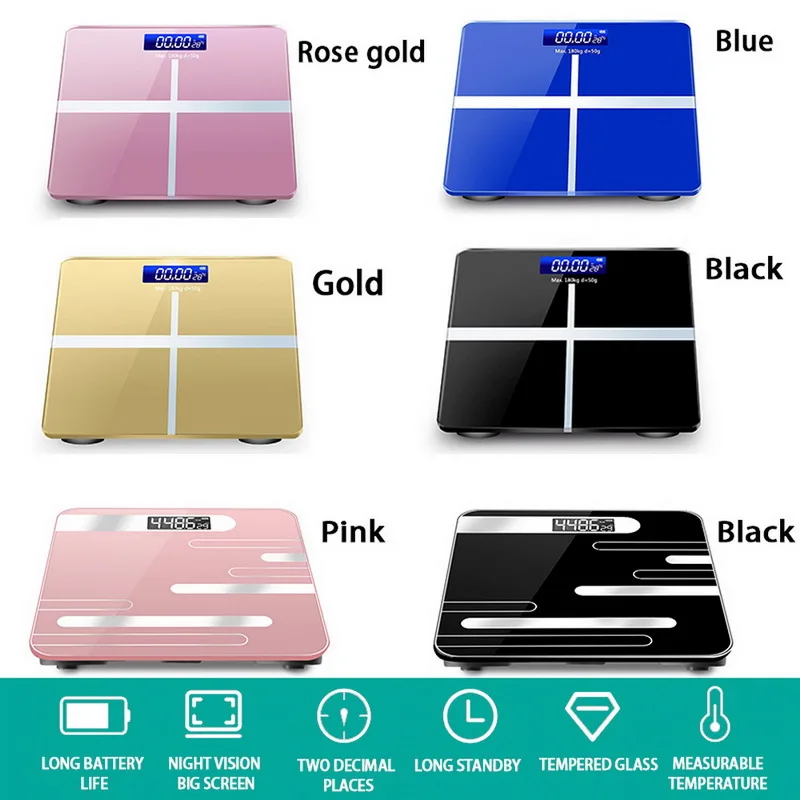 New Body Scale Glass Smart Electronic Scales USB Charging LCD Display Bathroom Floor Weighing Home Digital Weight | Дом и сад