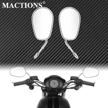 

Motorcycle Rear View Side Mirror Chrome For Harley Sportster XL883 Touring Road King Street Glide Dyna Fatboy Street Bob Softail