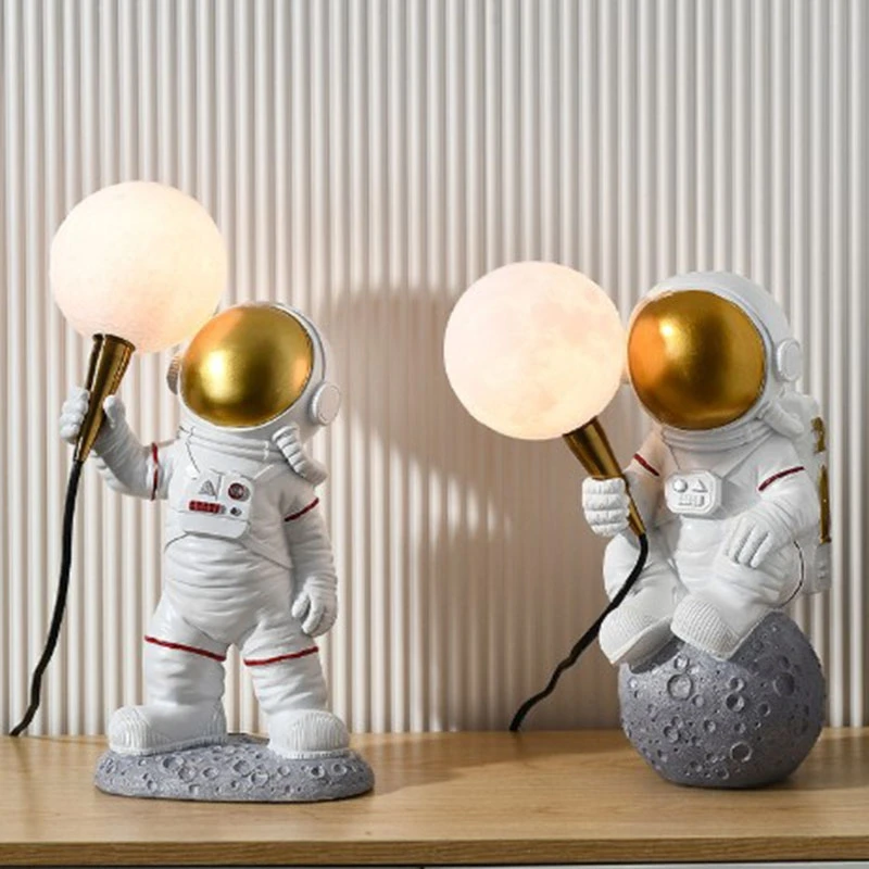 Modern Creative Table Lamps For Astronaut Bedroom Character Boys And Girls Bedside Art Deco Led Resin Wall Lamp | Освещение