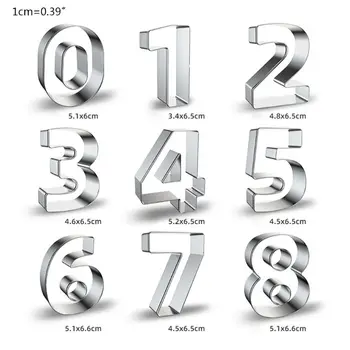 

9 Styles Stainless Steel Cookie Cutter Mold Numbers Biscuit Mould DIY Fondant
