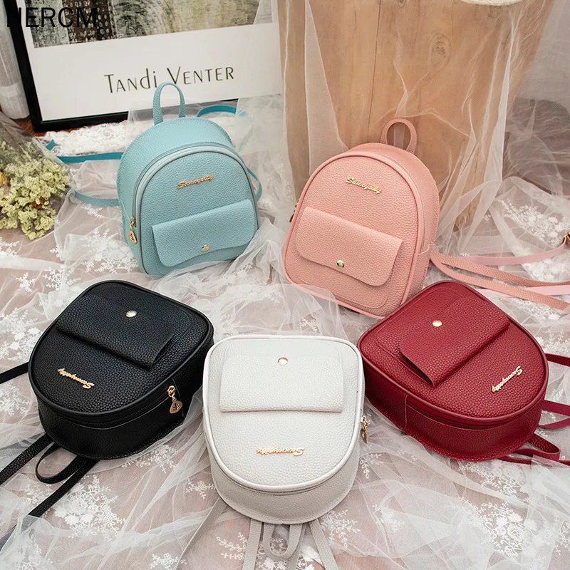 

Mini Backpack Women PU Leather Shoulder Bag For Teenage Girls Kids Multi-Function Small Bagpack Female Ladies School Backpack