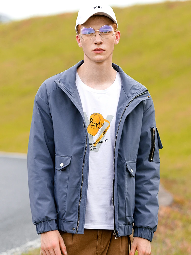 

Pioneer Camp Jacket Men Autumn Winter 2019 Blue Casual Sportswear Black Windbreaker Male Bomber Jacket Coat