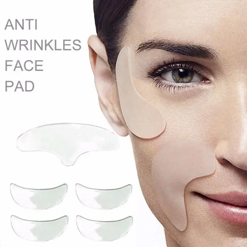 

5Pcs/bag Anti Wrinkle Eye Face Pad Reusable Face Lifting Tool Silicone Overnight Invisible Remove Lines Facial Beauty Tools