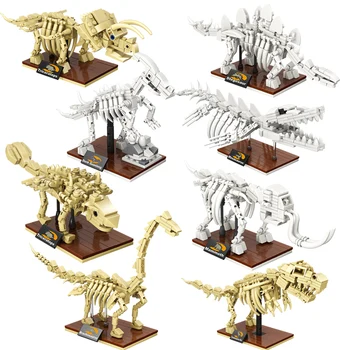 

Jurassic World 3D Dinosaurs Fossils Skeleton Model Building Blocks Bricks Dino Museum Educational DIY Toys for Children Gifts