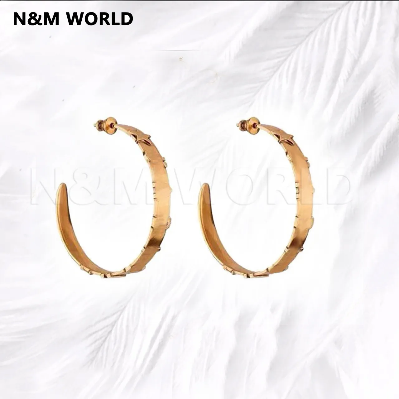 

Fashion Hoop Earring Jewelry Gold Star Letter Circle Earrings Gold Color Circle Round Earrings For Women Girls Birthday Gift
