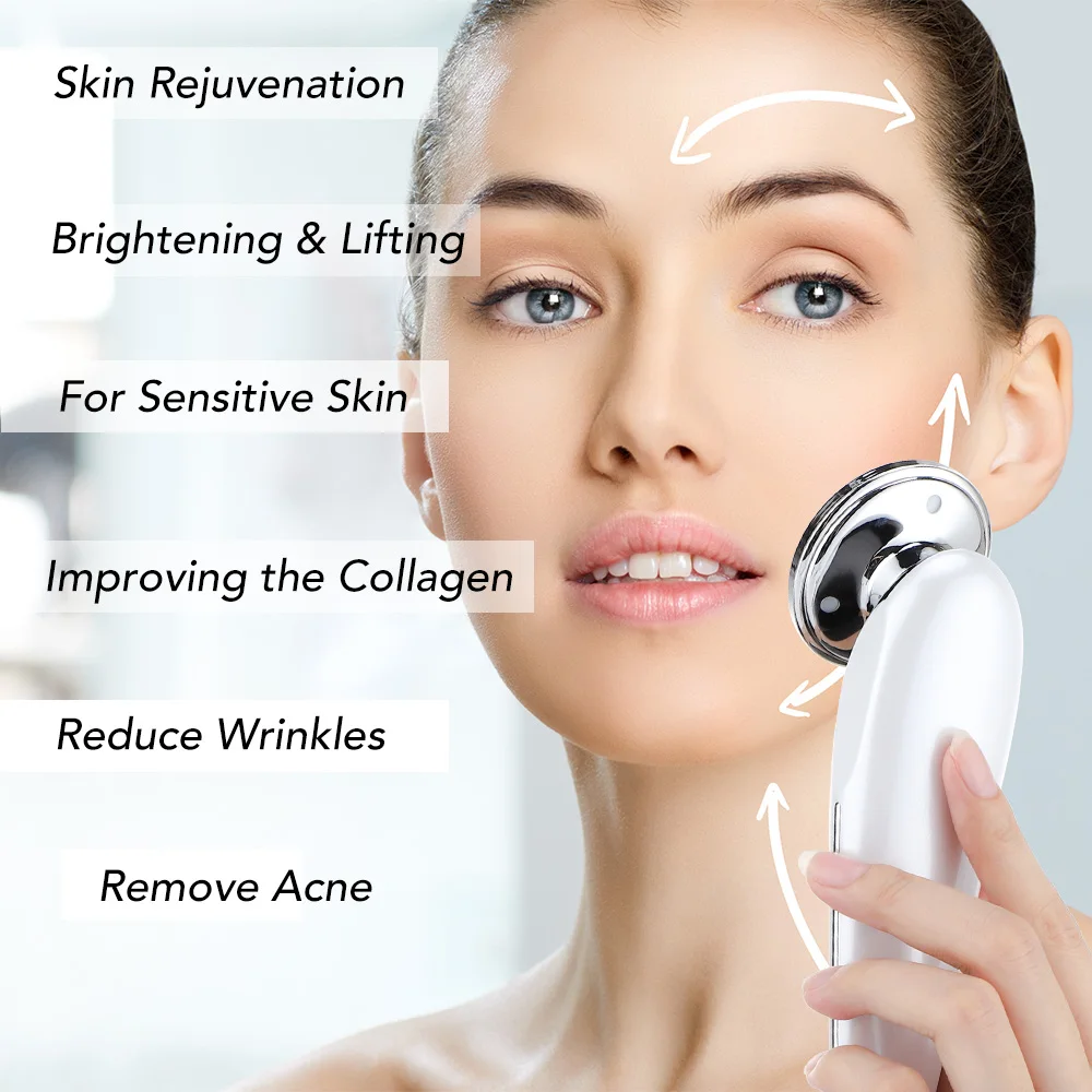 Facial Beauty Instrument 7 in 1 Face Lift Devices EMS Microcurrent Skin Rejuvenation Women Facial Massager Light Therapy Anti Aging Wrinkle