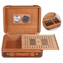 Хьюмидор для сигар Cohiba большая дорожная коробка для увлажнения кожи Портативная сумка стильная коробка для сигар кедровая древесина W/увлажнитель для сигар гигрометр