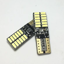 4PCS The New Car lights T10 LED Bulb Canbus 5W5 Car W5W LED Signal Light 6000K License Plate Lights 4014 24SMD White 12V