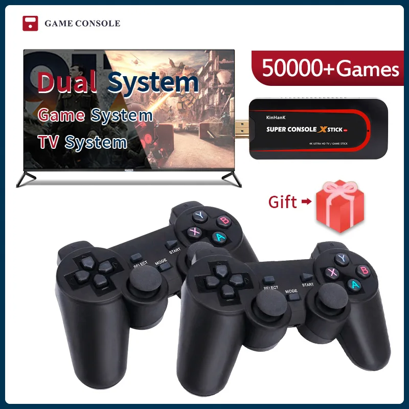 Super Console X Stick Mini/TV Video Game Consoles WIFI HD Output For PSP/N64/DC Games For Xbox Gamepad Built-in 50000+Games
