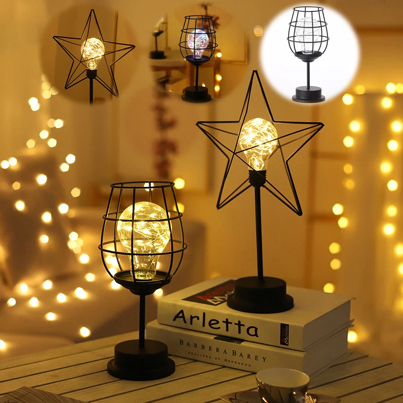 

LED Copper Wire Fairy Garland Star shape night light String Lights Christmas gift table lamp Wedding Home Party Decortion
